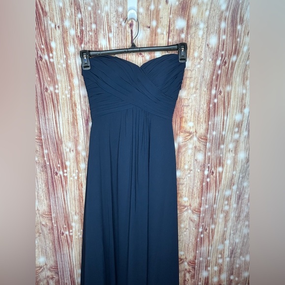 Bill Levkoff Size 6 Strapless Navy Gown or Formal with Boning and Rubber Support - Picture 2 of 7